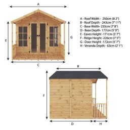 Mercia Premium Wessex 7' 6" x 8' (Nominal) Apex Timber Summerhouse