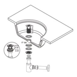 Flomasta Slotted Captive Basin Waste Brushed Brass 65mm