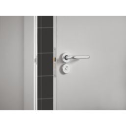 Smith & Locke Excell Fire Rated Lever on Rose Door Handle Pair Satin Aluminium