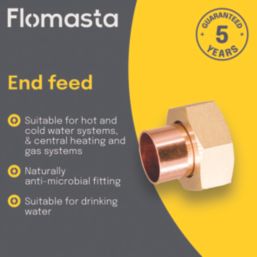 Flomasta  Copper End Feed Adapting Cylinder Union 22mm x 1"