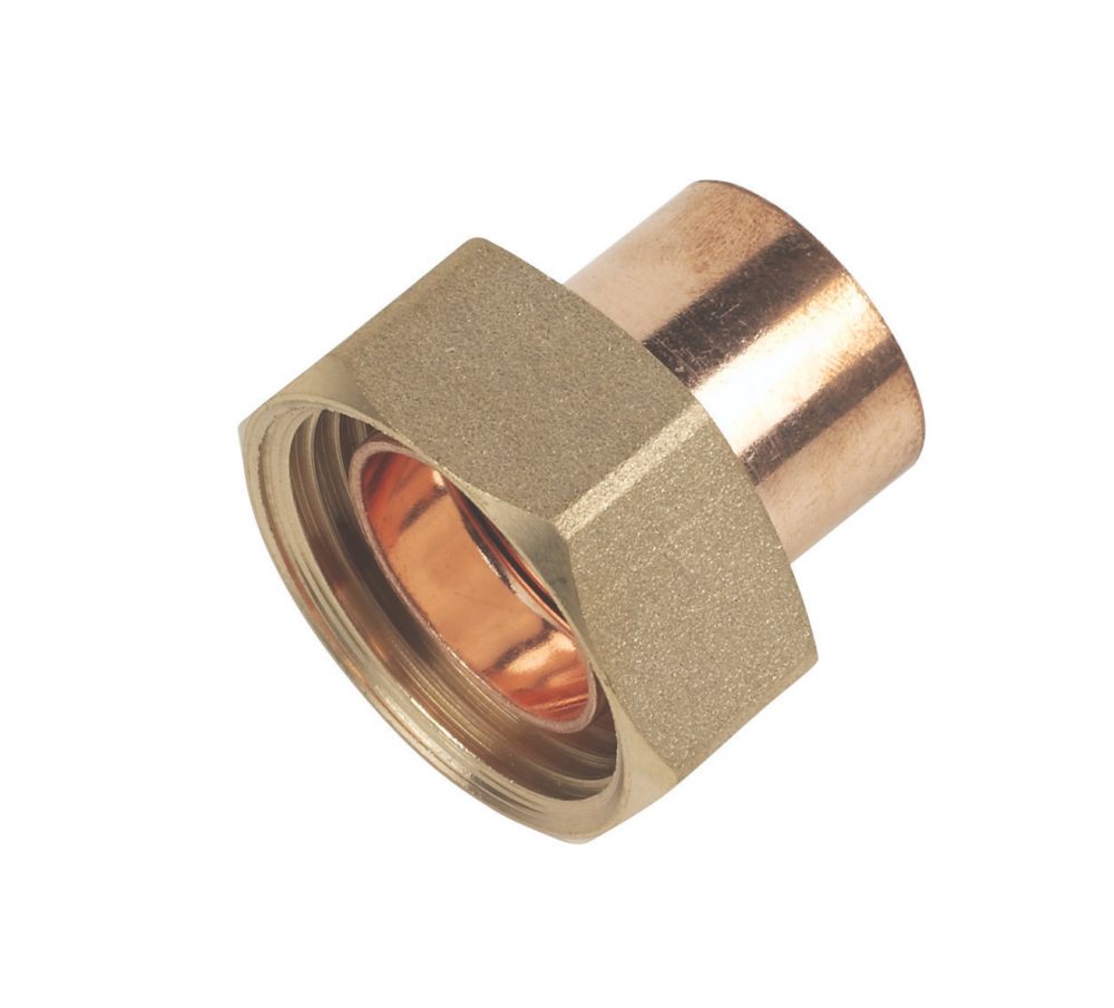 Flomasta Copper End Feed Adapting Cylinder Union 22mm x 1" Screwfix