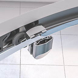 Aqualux Edge 8 Semi-Frameless Quadrant Shower Enclosure Reversible Left/Right Opening Polished Silver 800mm x 800mm x 2000mm