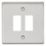 Knightsbridge  2-Module Grid Faceplate Brushed Chrome