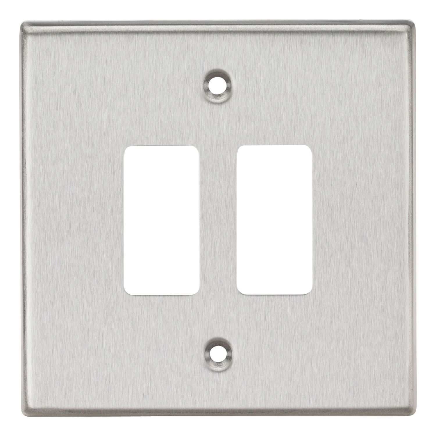 Knightsbridge 2-Module Grid Faceplate Brushed Chrome (279CR)
