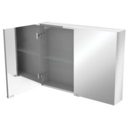 Imandra Bathroom Mirror Cabinet Silver Gloss 800mm x 150mm x 600mm ...