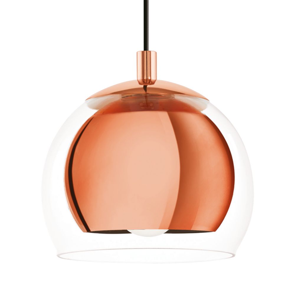 EGLO Pendant Lighting Rocamar 1, 5 Bulbs Ceiling Light Fitting Made Of Copper-coloured Metal And Clear Glass, Hanging Lamp For Dining And Living Room - View #6