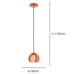 Eglo Rocamar Single Pendant Light Copper