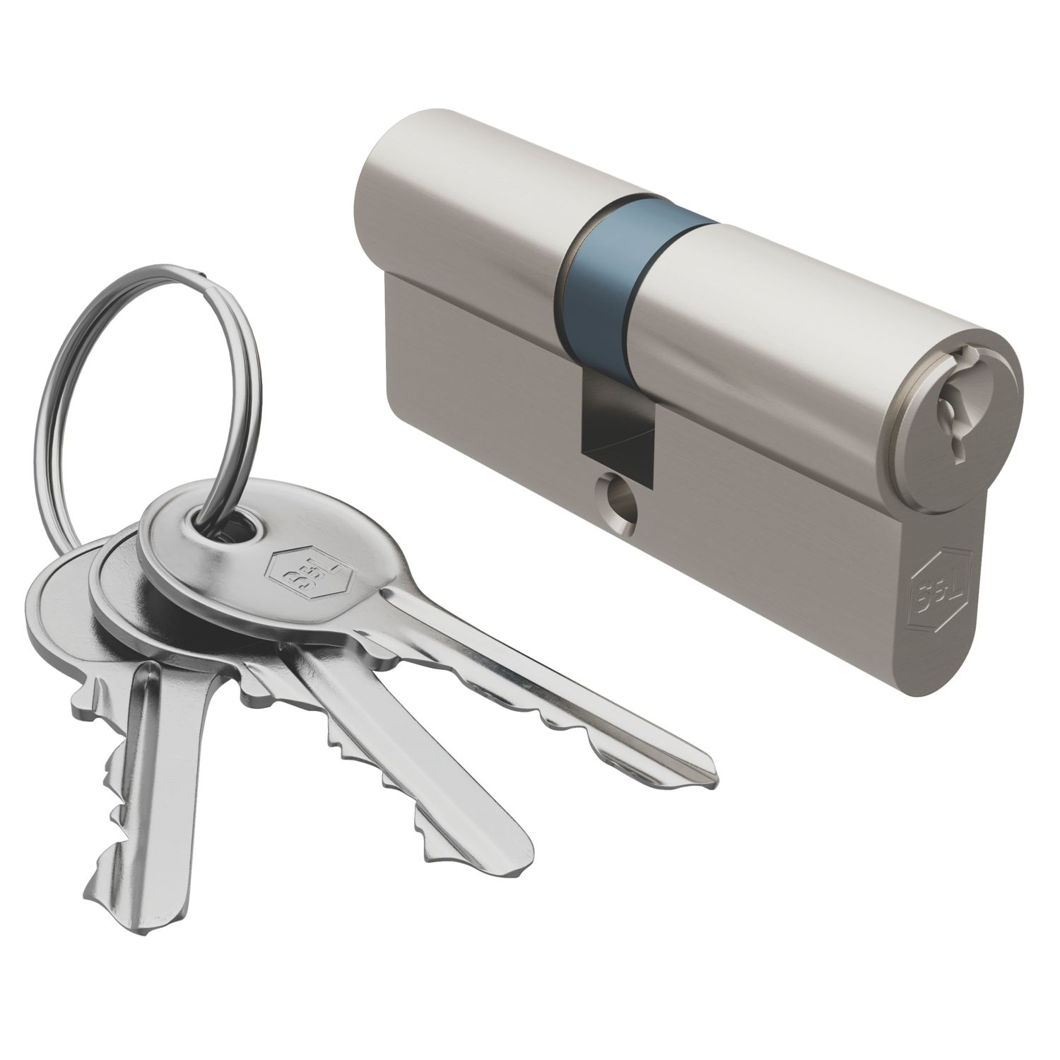 Smith & Locke Fire Rated 1 Star Double Double Cylinder Lock 35-35 (70mm) Satin Nickel (279TE)