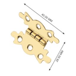 Smith & Locke Polished Brass  Door Hinge 40mm x 28.5mm 2 Pack