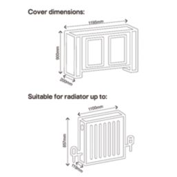 Victorian Radiator Cover White 1220mm x 210mm x 918mm