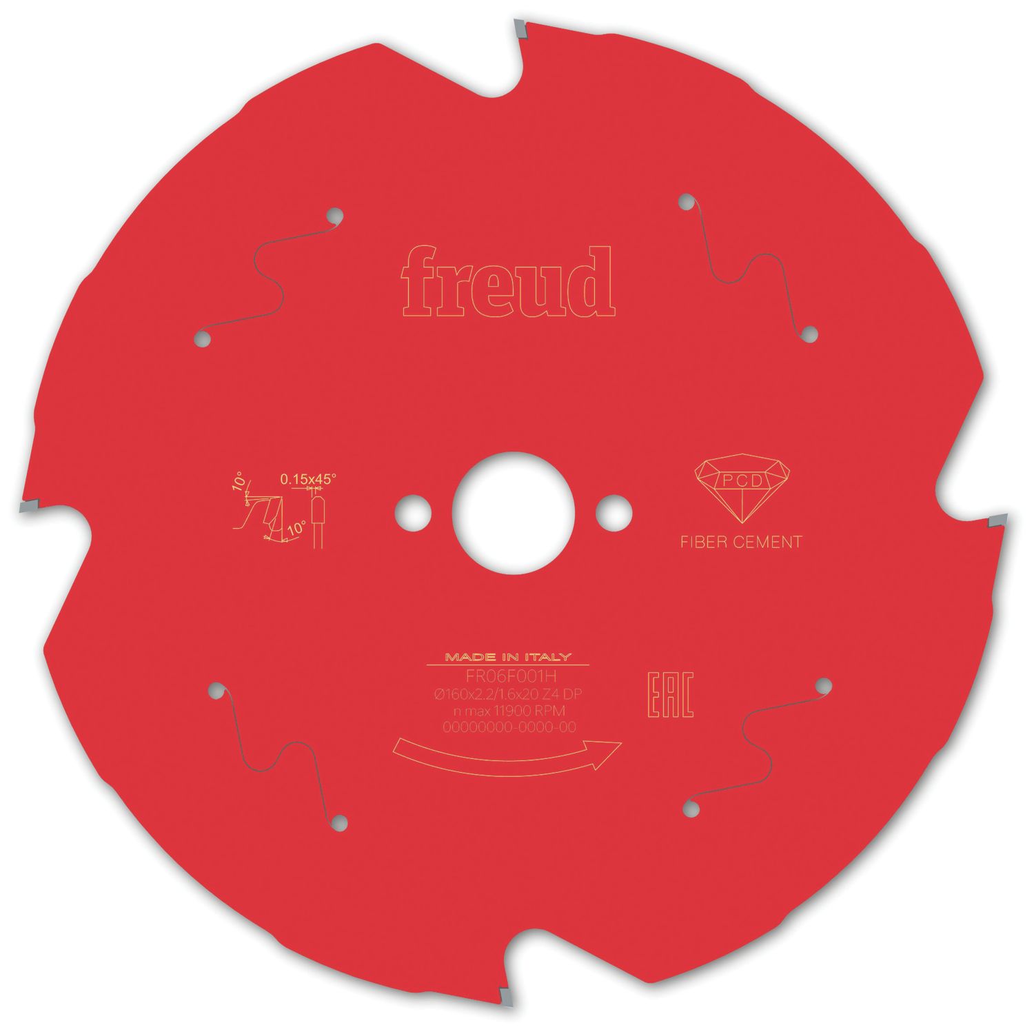 Freud F03FS09837 Fibre Cement Circular Saw Blade 160mm x 20mm 4T (279VV)