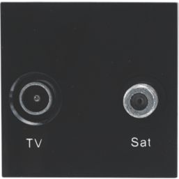British General  Duplex Modular TV & Satellite Socket Black
