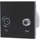 British General  Duplex Modular TV & Satellite Socket Black