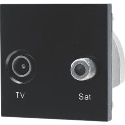 British General  Duplex Modular TV & Satellite Socket Black