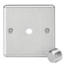 Knightsbridge Raised Rounded 1-Gang Modular Dimmer Switch Brushed Chrome