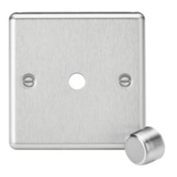 Knightsbridge Raised Rounded 1-Gang Modular Dimmer Switch Brushed Chrome