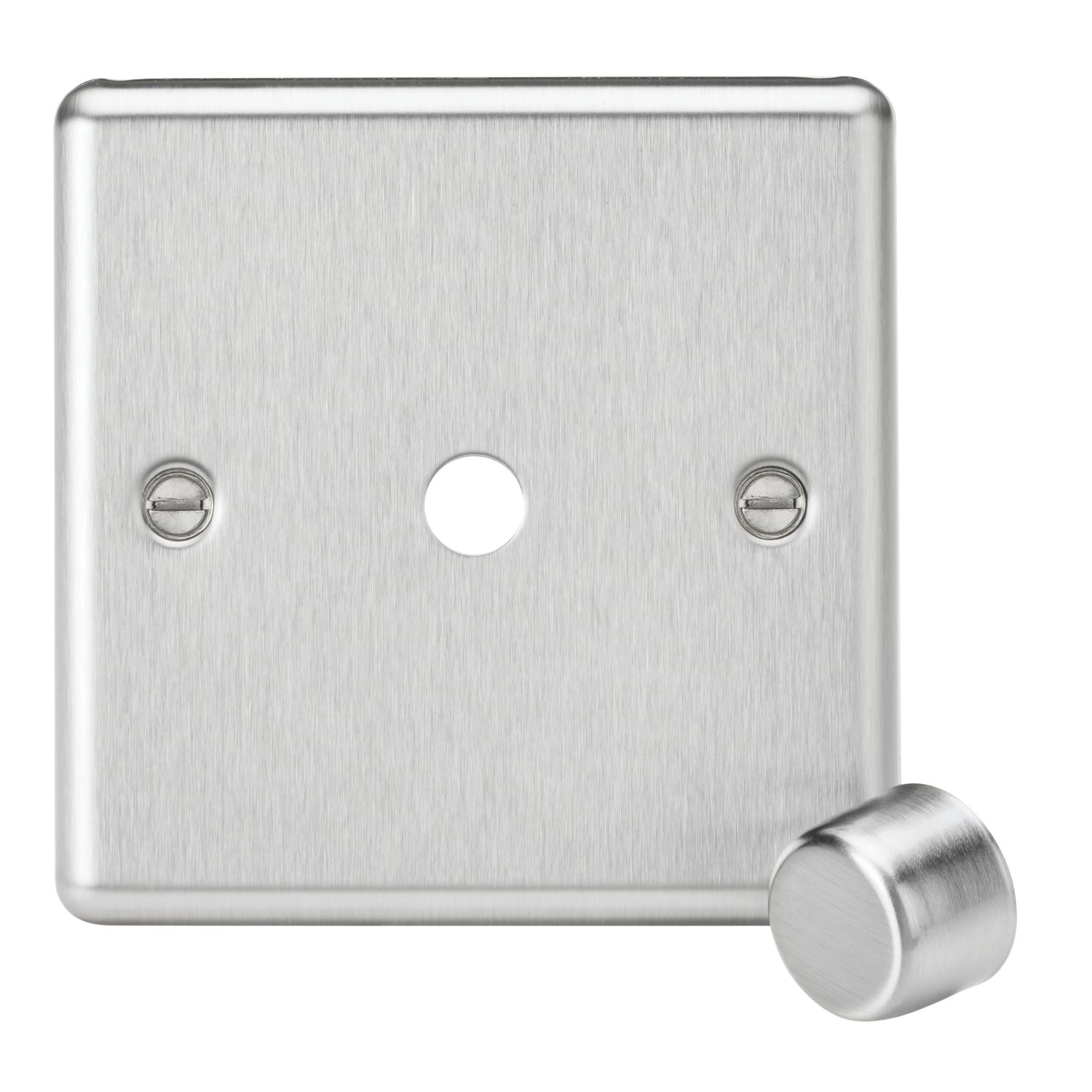 Knightsbridge Raised Rounded 1-Gang Modular Dimmer Switch Brushed Chrome (279YA)