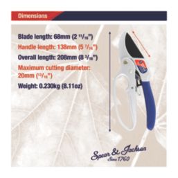 Spear & Jackson Anvil  Ratchet Secateurs 8 1/4" (210mm)