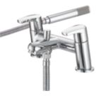 Bristan Orta Chrome 123mm Deck Mounted Dual Control Manual Shower Mixer Tap