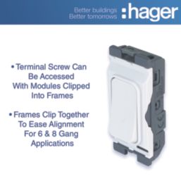 Hager WMGS22R 20A 2-Way Grid Retractive Switch White
