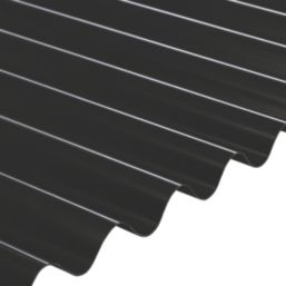 Radmat Building Materials Eco 93/35 Corrugated PVC Roof Sheet Black 2500mm x 1.2mm x 875mm 5 Pack