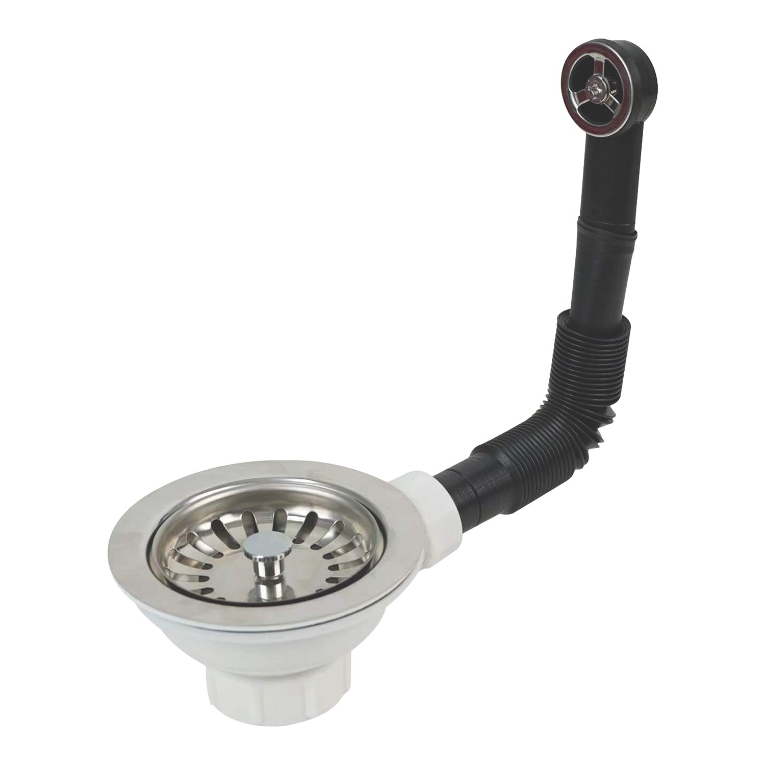 Flomasta Strainer Waste w/ Round Overflow White 90mm (280JN)