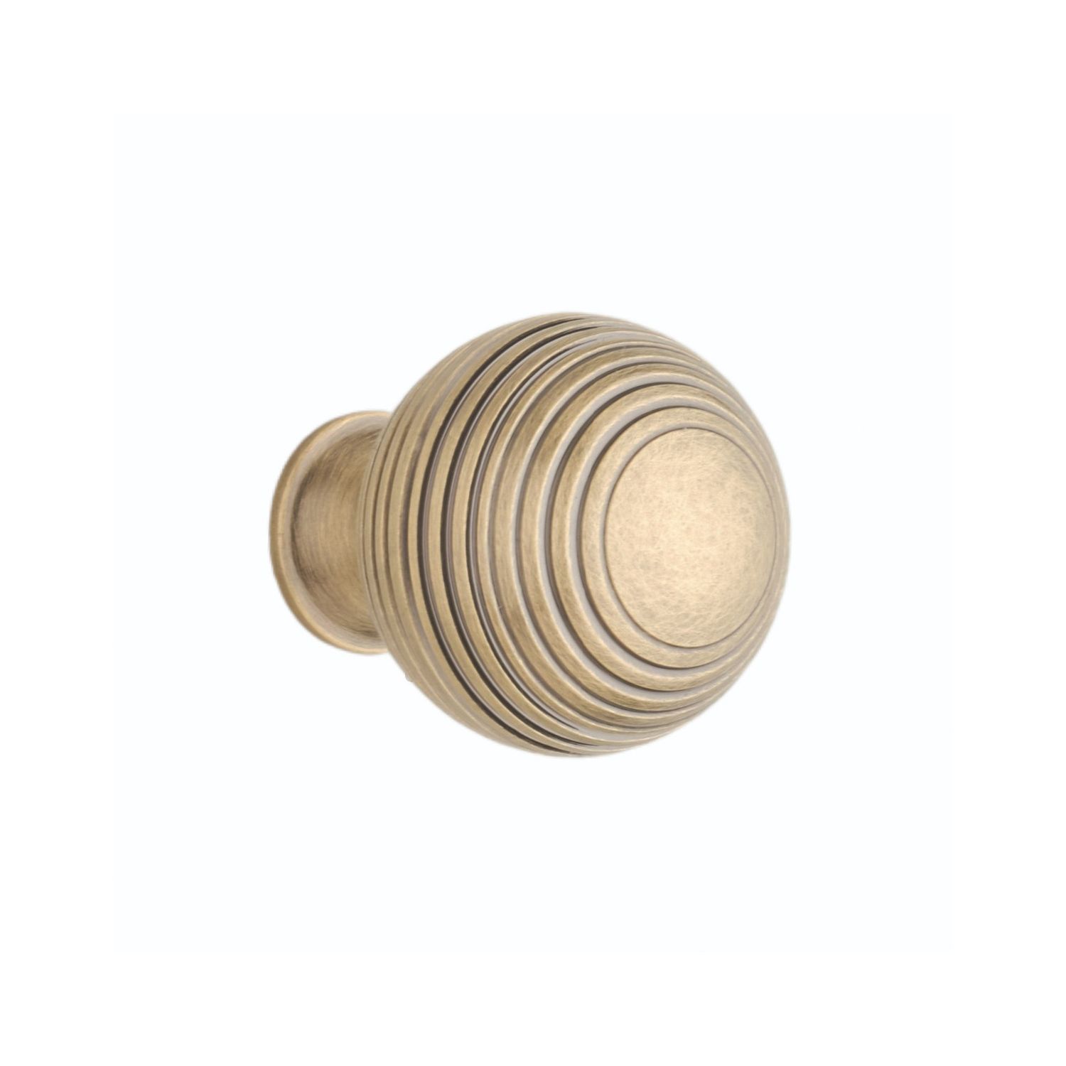 Elite Knobs & Handles Reeded Cabinet Knob Antique Brass 30mm (280KK)