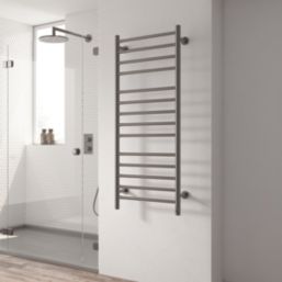 Reina 800mm x 500mm 358BTU Gunmetal Flat Electric Towel Radiator