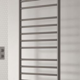 Reina 800mm x 500mm 358BTU Gunmetal Flat Electric Towel Radiator
