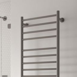 Reina 800mm x 500mm 358BTU Gunmetal Flat Electric Towel Radiator