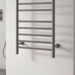 Reina 800mm x 500mm 358BTU Gunmetal Flat Electric Towel Radiator