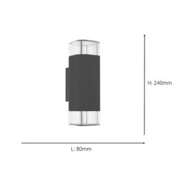 Eglo Castelnuovo Outdoor Up & Down Wall Light Black