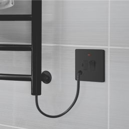 British General Evolve 13A Switched Fused Spur with LED Matt Black with Black Inserts