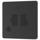 British General Evolve 13A Switched Fused Spur with LED Matt Black with Black Inserts