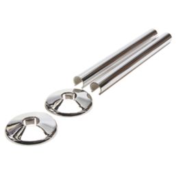 Talon Snappit Radiator Tail Pipe Covers Chrome Effect 18mm x 200mm 2 Pack