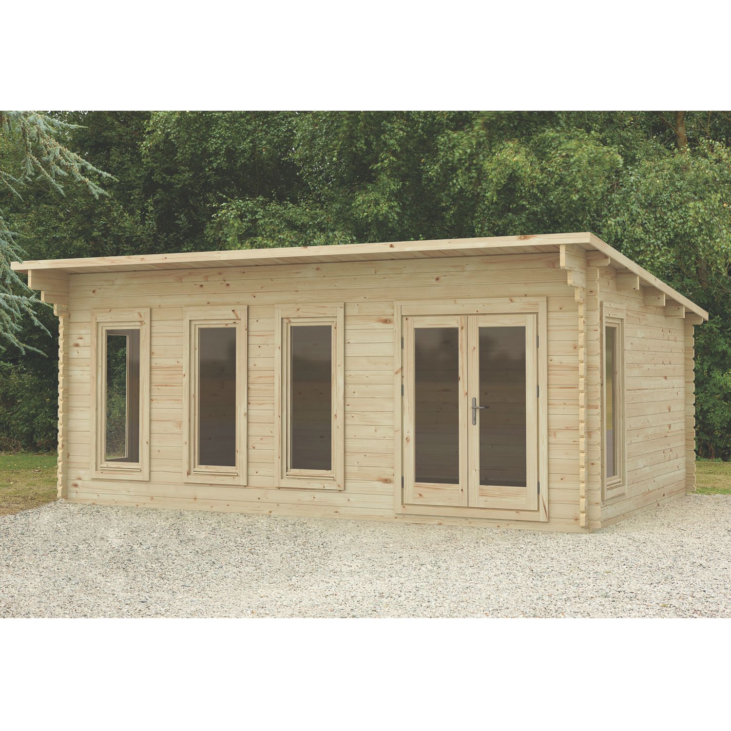 Forest Wolverley 19' 6" x 13' (Nominal) Pent Timber Log Cabin (280TF)