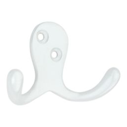 Essentials Double Hooks White 70mm 5 Pack