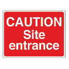 "Caution Site Entrance" Sign & Stanchion Frame  450mm x 600mm