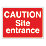 "Caution Site Entrance" Sign & Stanchion Frame  450mm x 600mm
