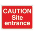 Essentials  "Caution Site Entrance" Sign & Stanchion Frame  450mm x 600mm