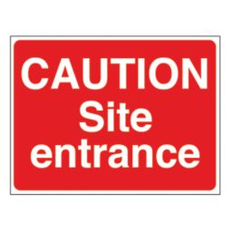 Essentials  "Caution Site Entrance" Sign & Stanchion Frame  450mm x 600mm