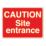 Essentials  "Caution Site Entrance" Sign & Stanchion Frame  450mm x 600mm