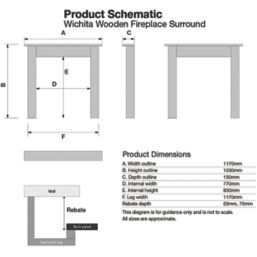 Focal Point Wichita Fire Surround Walnut Veneer 1170mm x 1030mm
