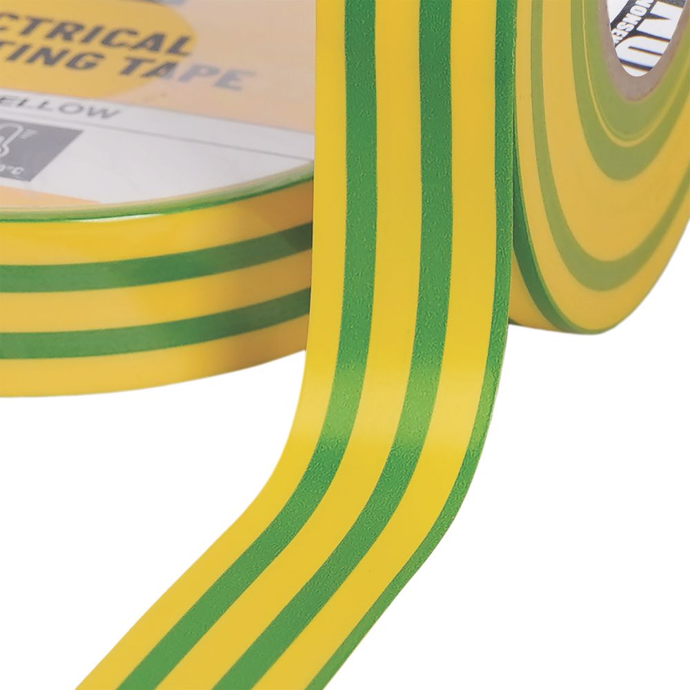 No Nonsense Electrical Tape Green & Yellow 33m x 19mm - Screwfix