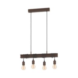 Eglo Townshend 4 Pendant Light Brown/Black