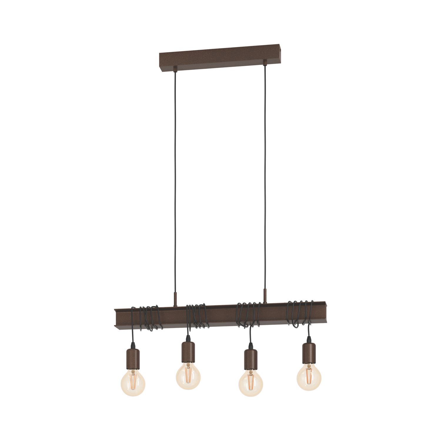 Eglo Townshend 4 Pendant Light Brown/Black (281CX)