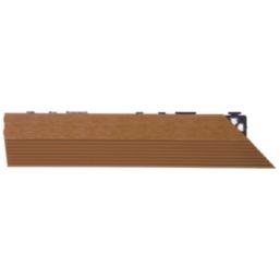 Apollo Brown Composite Right Corner Interlocking Decking Edging 24mm x 0.38m x 0.075m