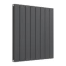 Reina Flat Double 600mm x 588mm 2052BTU Anthracite Vertical Designer Radiator
