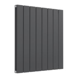 Reina Flat Double 600mm x 588mm 2052BTU Anthracite Vertical Designer Radiator