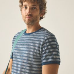 Regatta Benlin Short Sleeve T-Shirt Moonlight Denim / White Stripe Medium 40.5" Chest